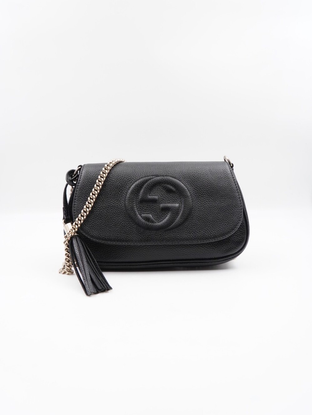 CM11 💗 Gucci Pebbled Calfskin Medium Soho Flap Crossbody